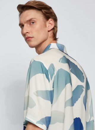 Boss Lello O Kurzarm-Hemd Herren, Blau