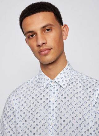 Boss Luka 2f Kurzarm-Hemd Herren, Blau