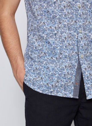 Boss Magneton 1 Short Kurzarm-Hemd Herren, Blau