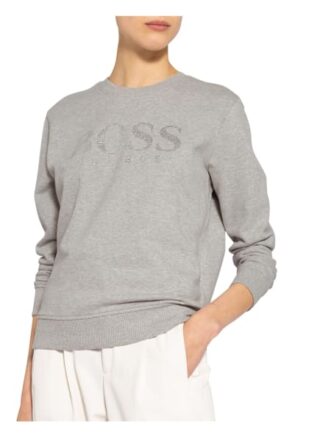 Boss Sweatshirt Ebossa Mit Schmucksteinbesatz silber