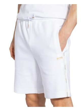 Boss Sweatshorts Headlo Mit Galonstreifen weiss