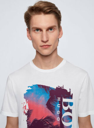 Boss Tsummery T-Shirt Herren, Weiß