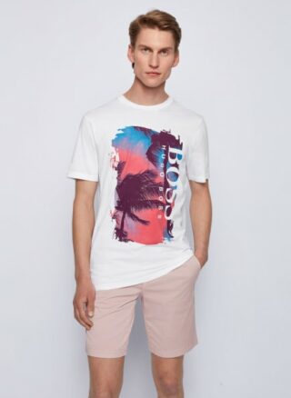 Boss Tsummery T-Shirt Herren, Weiß