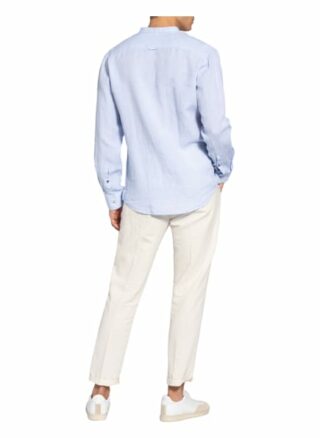 Brax Leinenhemd Lars Modern Fit Mit Stehkragen blau