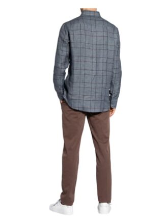 Brioni Leinenhemd Regular Fit blau