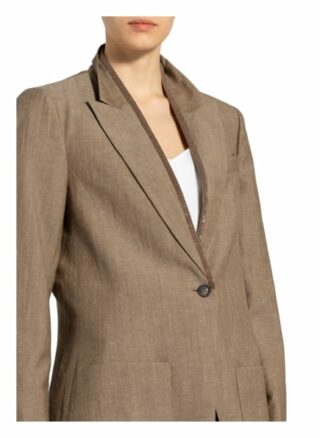Brunello Cucinelli Blazer Mit Leinen braun