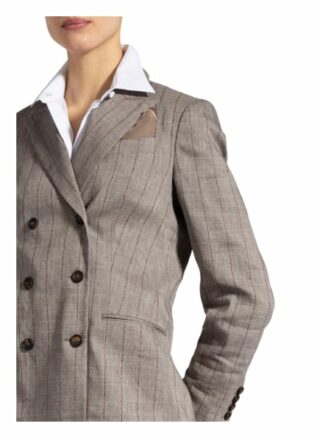Brunello Cucinelli Blazer Mit Leinen grau