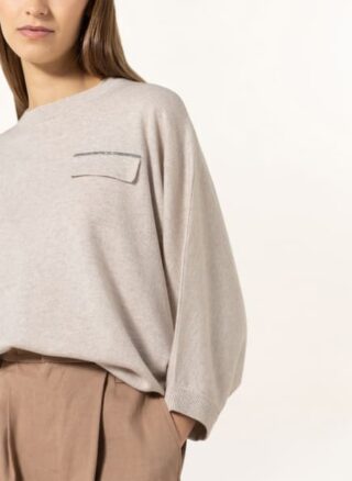 Brunello Cucinelli Cashmere-Pullover Mit 3/4-Arm beige