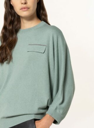 Brunello Cucinelli Cashmere-Pullover Mit 3/4-Arm gruen