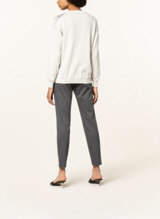 Brunello Cucinelli Cashmere-Pullover Mit Schmucksteinbesatz weiss