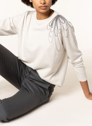 Brunello Cucinelli Cashmere-Pullover Mit Schmucksteinbesatz weiss