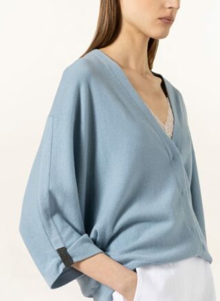 Brunello Cucinelli Cashmere-Strickjacke Mit Schmucksteinbesatz gruen