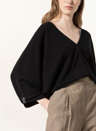 Brunello Cucinelli Cashmere-Strickjacke Mit Schmucksteinbesatz schwarz