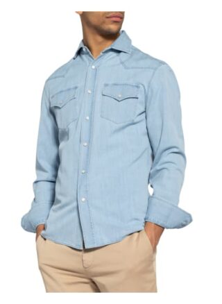 Brunello Cucinelli Jeanshemd Leisure Fit blau