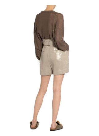 Brunello Cucinelli Leinenpullover Mit Paillettenbesatz gruen