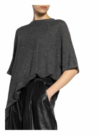 Brunello Cucinelli Oversized-Shirt Mit Cashmere Und Paillettenbesatz grau