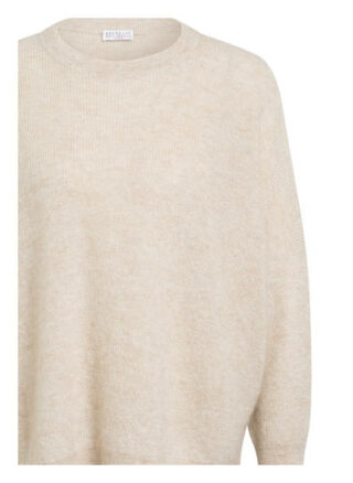 Brunello Cucinelli Overszied-Pullover Mit Glitzergarn beige