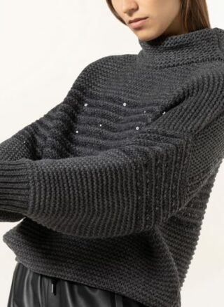 Brunello Cucinelli Pullover Mit Cashmere Und Paillettenbesatz grau