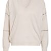Brunello Cucinelli Pullover Mit Cashmere Und Perlenbesatz weiss