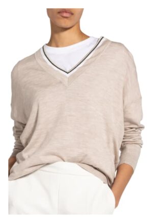 Brunello Cucinelli Pullover Mit Schmucksteinbesatz beige
