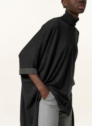 Brunello Cucinelli Rollkragenpullover Mit Schmucksteinbesatz grau