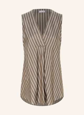 Brunello Cucinelli Seidentop Mit Schmucksteinbesatz beige