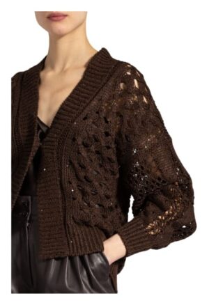 Brunello Cucinelli Strickjacke Mit Paillettenbesatz braun