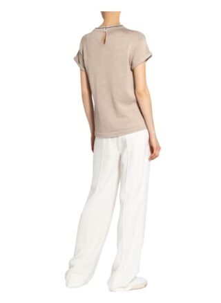 Brunello Cucinelli Strickshirt Mit Schmucksteinbesatz beige