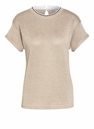 Brunello Cucinelli Strickshirt Mit Schmucksteinbesatz beige