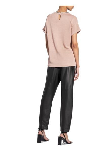 Brunello Cucinelli Strickshirt Mit Schmucksteinbesatz rosa Brunello Cucinelli Strickshirt Mit Schmucksteinbesatz rosa