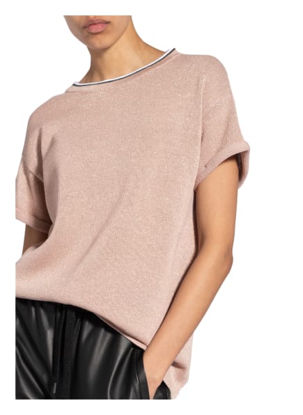 Brunello Cucinelli Strickshirt Mit Schmucksteinbesatz rosa Brunello Cucinelli Strickshirt Mit Schmucksteinbesatz rosa