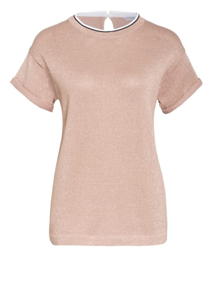 Brunello Cucinelli Strickshirt Mit Schmucksteinbesatz rosa Brunello Cucinelli Strickshirt Mit Schmucksteinbesatz rosa