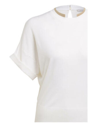 Brunello Cucinelli Strickshirt Mit Schmucksteinbesatz weiss