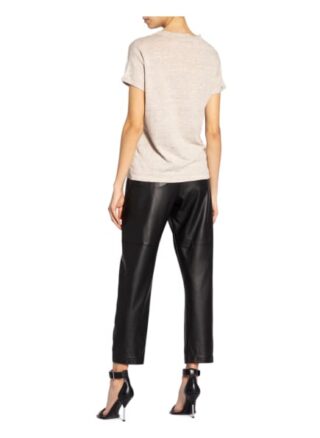 Brunello Cucinelli T-Shirt Aus Leinen Mit Schmucksteinbesatz beige