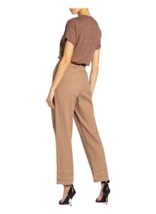 Brunello Cucinelli T-Shirt Aus Leinen Mit Schmucksteinbesatz braun