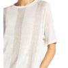 Brunello Cucinelli T-Shirt Aus Leinen Mit Schmucksteinbesatz weiss
