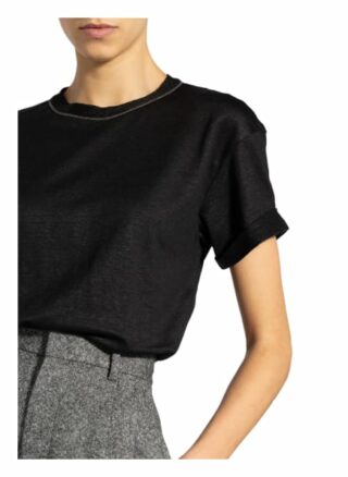 Brunello Cucinelli T-Shirt Aus Leinen schwarz
