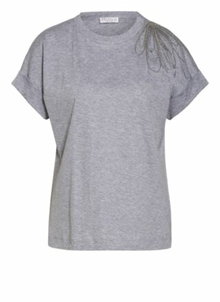 Brunello Cucinelli T-Shirt Mit Schmucksteinbesatz grau