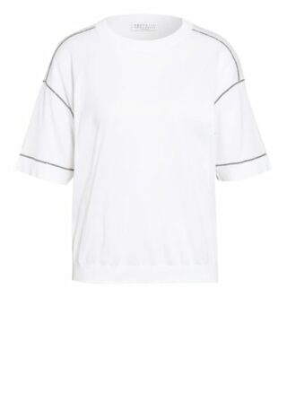 Brunello Cucinelli T-Shirt Mit Schmucksteinbesatz weiss