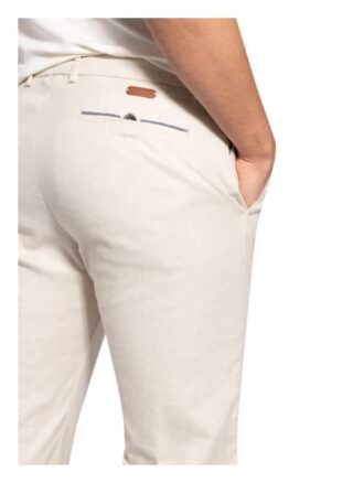 Bugatti Chino Slim Fit Mit Leinen weiss