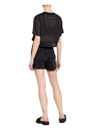 Calvin Klein Cropped-Shirt schwarz