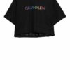 Calvin Klein Cropped-Shirt schwarz