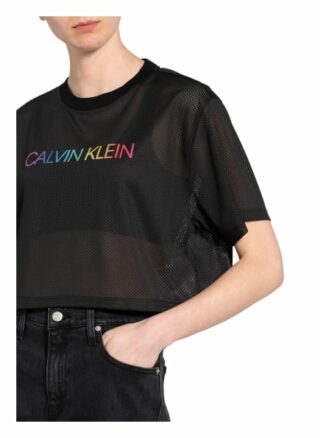 Calvin Klein Cropped-Shirt schwarz