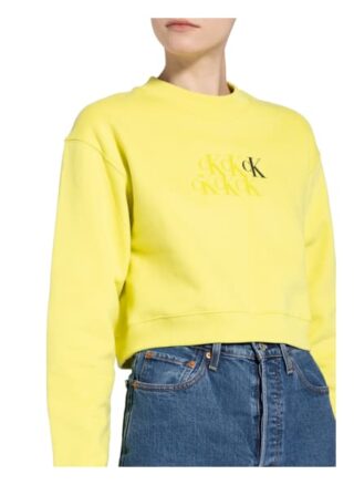 Calvin Klein Jeans Cropped-Sweatshirt gruen