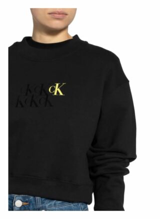 Calvin Klein Jeans Cropped-Sweatshirt schwarz