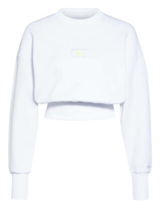 Calvin Klein Jeans Cropped-Sweatshirt weiss