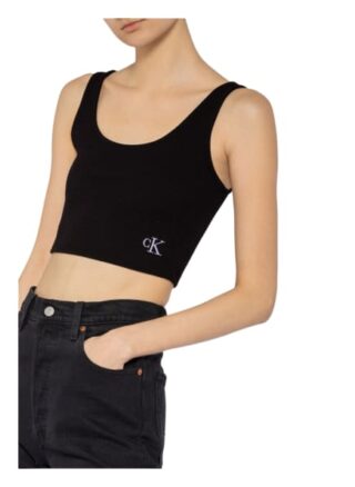 Calvin Klein Jeans Cropped-Top schwarz