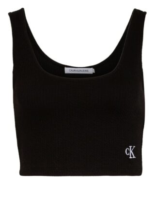 Calvin Klein Jeans Cropped-Top schwarz