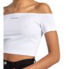 Calvin Klein Jeans Off-Shoulder-Shirt Milano weiss