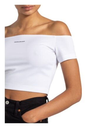 Calvin Klein Jeans Off-Shoulder-Shirt Milano weiss